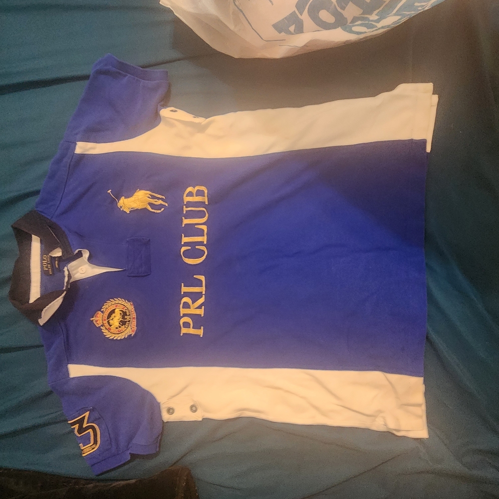 Ralph Lauren Blue and White Polo Shirt